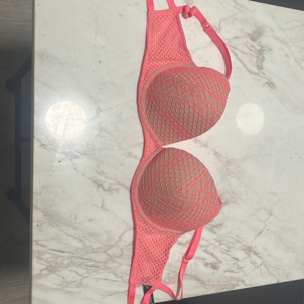 Victoria’s Secret pink and nude angels bra, 34DD